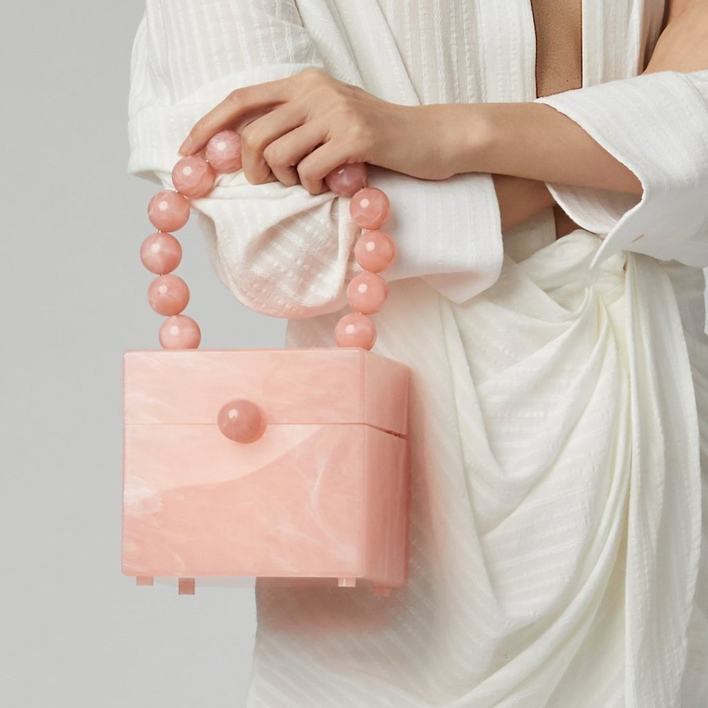 Cult Gaia Eos Box Bag in Pink Marble